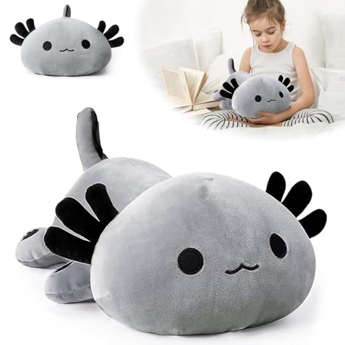 Hengrongshen Axolotl Plüschtier, Axolotl Stofftier Grau, Kawaii Salamander Plüsch, Axolotl Super Soft Cartoon Wurf Kissen, Gefüllte Tiere Spielzeug Geschenk für Kinder Mädchen Jungen Hengrongshen Axolotl Plüschtier, Axolotl Stofftier Grau, Kawaii Salamander Plüsch, Axolotl Super Soft Cartoon Wurf Kissen, Gefüllte Tiere Spielzeug Geschenk für Kinder Mädchen Jungen von Hengrongshen