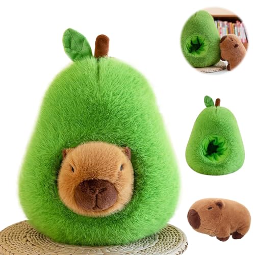 Hengrongshen Capybara Kuscheltier, Avocado Kuscheltier, 35 cm Avocado Capybara Kuscheltier, Abnehmbarer Avocado Form, Capybara Plüschtier für Kinder und Kuscheltierliebhaber Geschenk von Hengrongshen