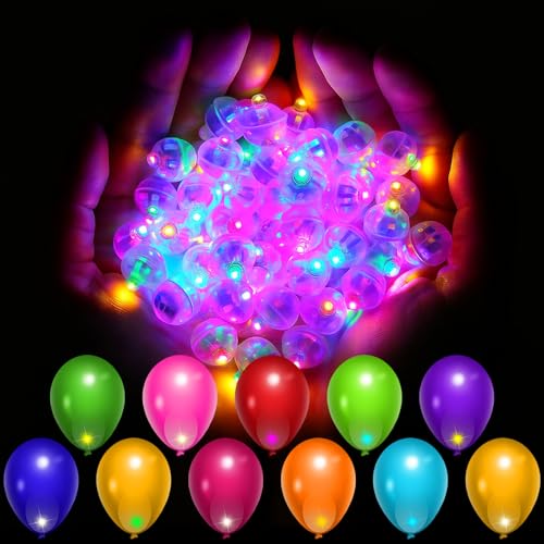 Hengxinchen 120 Stück LED-Ballons Lichter, Runde LED Ballons Lichter Mini Led Ballonlichter Bunte Blinkende Party Licht für Geburtstag Hochzeit Party Halloween Weihnachten Karneval Bar Klub Dekoration von Hengxinchen