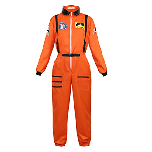 Hengzhifeng Astronauten Kostüm Damen Karnevalskostüme Halloween Cosplay (Large, Orange) von Hengzhifeng