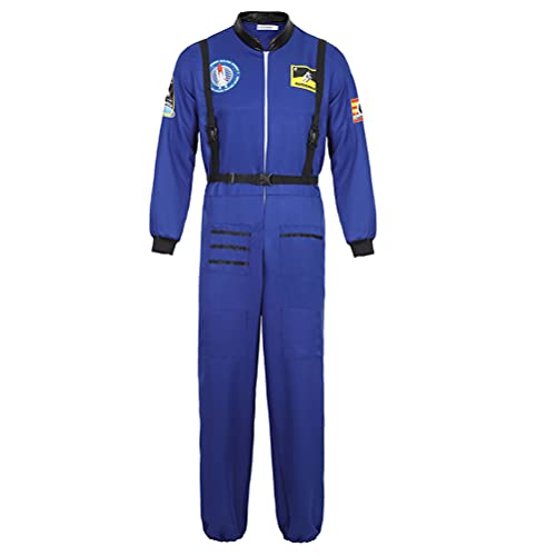 Hengzhifeng Astronauten Kostüm Herren Karnevalskostüme Halloween Cosplay (X-Large, Blau) von Hengzhifeng