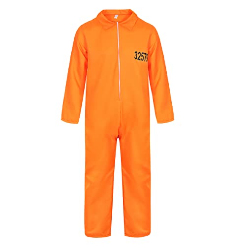 Hengzhifeng Häftling Kostüm Herren Knast Overall Orange Gefängnis Costume Large von Hengzhifeng