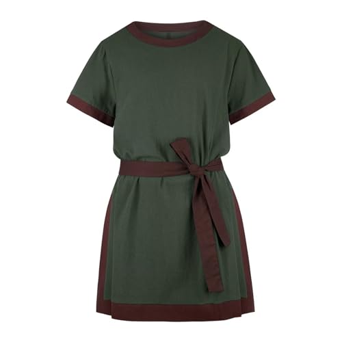 Hengzhifeng Piratenhemd Herren Mittelalter Hemd Wikinger Kostüm Retro Steampunk Tunika (X-Small, Army Grün) von Hengzhifeng