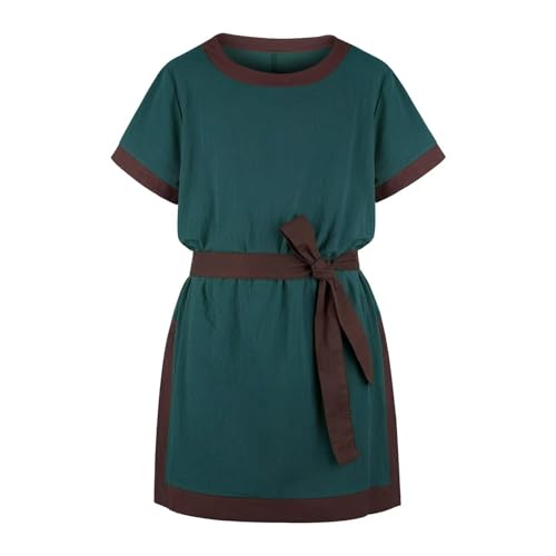 Hengzhifeng Piratenhemd Herren Mittelalter Hemd Wikinger Kostüm Retro Steampunk Tunika (XX-Large, Dunkel Grün) von Hengzhifeng