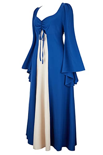 Hengzhifeng Renaissance Kleid Damen Mittelalter Kostüm Gothic Victorian Dress (Medium, Blau) von Hengzhifeng