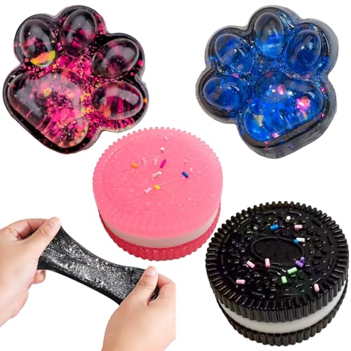 2 Stück Biscuit Stress Relief Toy und 2 x Cat Paw Squishy, Taba Squishy, Oreo Squishy, Weiche Katzenpfoten Squishy Katze Pfote, Cat Paw Squeeze Toy, Stressabbau Fidget Toys für Kinder und Erwachsene 2 Stück Biscuit Stress Relief Toy und 2 x Cat Paw Squishy, Taba Squishy, Oreo Squishy, Weiche Katzenpfoten Squishy Katze Pfote, Cat Paw Squeeze Toy, Stressabbau Fidget Toys für Kinder und Erwachsene von Henjunu