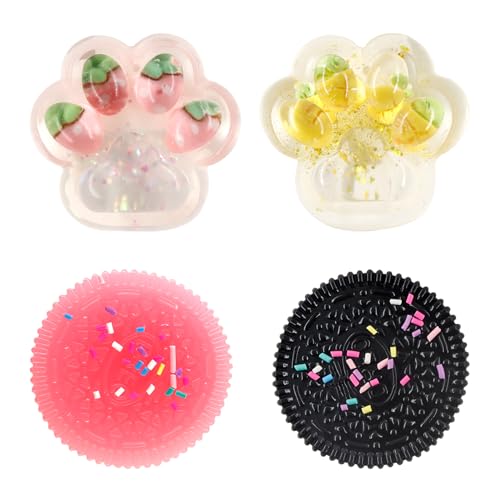 2 x Biscuit Stress Relief Toy und 2 x Cat Paw Squishy, Taba Squishy, Oreo Squishy, Weiche Katzenpfoten Squishy Katze Pfote, Cat Paw Squeeze Toy, Stressabbau Fidget Toys für Kinder und Erwachsene 2 x Biscuit Stress Relief Toy und 2 x Cat Paw Squishy, Taba Squishy, Oreo Squishy, Weiche Katzenpfoten Squishy Katze Pfote, Cat Paw Squeeze Toy, Stressabbau Fidget Toys für Kinder und Erwachsene von Henjunu