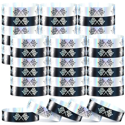 Henoyso Armbänder mit Pferde- und Rennflagge, holografisch, wasserdicht, Kunststoff-Armbänder, Partyzubehör für Veranstaltungen, Derby-Tag, Rennwagen, Partyzubehör, Geschenke, Dekorationen (Rennflagge Henoyso Armbänder mit Pferde- und Rennflagge, holografisch, wasserdicht, Kunststoff-Armbänder, Partyzubehör für Veranstaltungen, Derby-Tag, Rennwagen, Partyzubehör, Geschenke, Dekorationen (Rennflagge von Henoyso