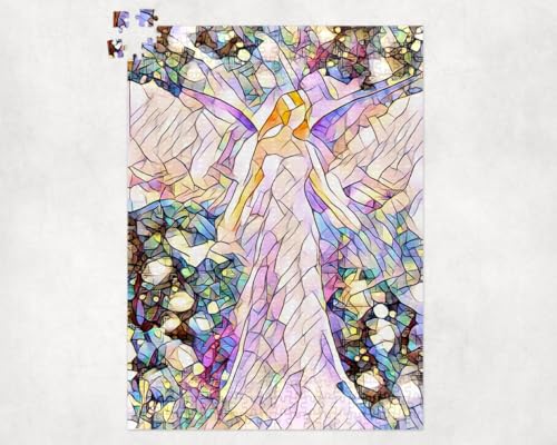 Engel Puzzle 500 Teile im Mosaik Stil “Leuchten wie die Sterne” – Aussergewöhnliche Spirituelle Schutzengel Geschenkidee- Freundin und Mama. von Henriettes-ART