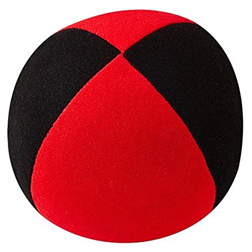 Jonglierball: HENRYS Beanbag Superior (Velours) 67mm, schwarz-rot von Henrys