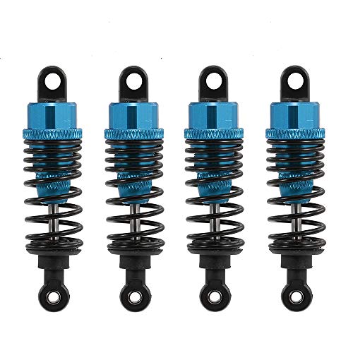 Hensych 4 Packung Einstellbares Öl 60mm 85mm 100mm Stoßdämpfer vorne und hinten aus Metall für 1/10 RC Auto LKW Teile Crawler Typ Axial SCX10 TRX4 D90 (Blau, 60mm) von Hensych