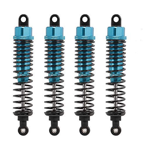 Hensych 4 Packung Einstellbares Öl 60mm 85mm 100mm Stoßdämpfer vorne und hinten aus Metall für 1/10 RC Auto LKW Teile Crawler Typ Axial SCX10 TRX4 D90 (Blau, 85mm) von Hensych