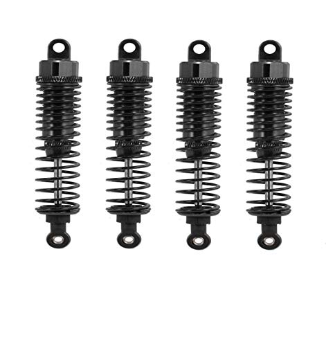 Hensych 4 Packung Einstellbares Öl 60mm 85mm 100mm Stoßdämpfer vorne und hinten aus Metall für 1/10 RC Auto LKW Teile Crawler Typ Axial SCX10 TRX4 D90 (Schwarz, 85mm) von Hensych