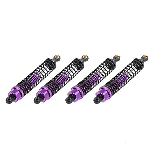 Hensych 4 Packung Einstellbares Öl 60mm 85mm 100mm Stoßdämpfer vorne und hinten aus Metall für 1/10 RC Auto LKW Teile Crawler Typ Axial SCX10 TRX4 D90 (Violett, 100mm) von Hensych