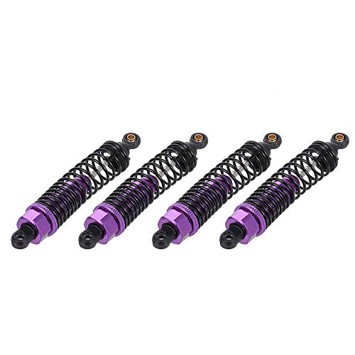 Hensych 4 Packung Einstellbares Öl 60mm 85mm 100mm Stoßdämpfer vorne und hinten aus Metall für 1/10 RC Auto LKW Teile Crawler Typ Axial SCX10 TRX4 D90 (Violett, 85mm) von Hensych