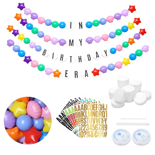 137-teiliges Freundschaftsarmband Geburtstag Banner Kit berühmte Sängerin anpassbare Party Riesengirlande Dekor für Geburtstag Hochzeit Babyparty DIY Zubehör (Regenbogenfarbe) von Heopeis