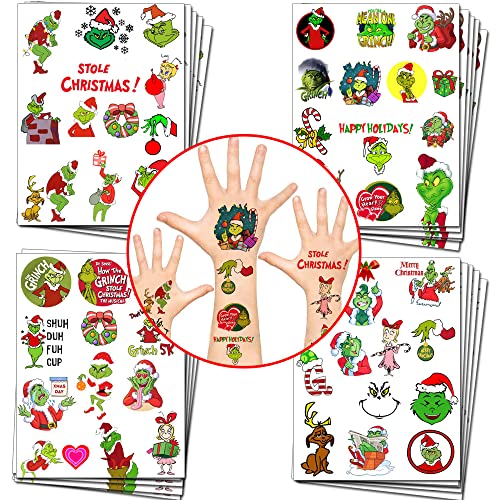 20 Blatt Grinch Christmas Temporäre Tattoos für Grinch Christmas Party Favor Party Dekorationen liefert 20 Blatt Grinch Christmas Temporäre Tattoos für Grinch Christmas Party Favor Party Dekorationen liefert von Herber