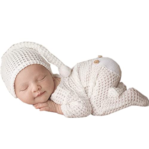 Neugeborenen Fotografie Requisite,Baby Fotoshooting Kostüme Stricken Strampler Foto Kostüm Prop Outfit Hut Baby Foto Fotografie Prop für 0-1 Monate von Herbests