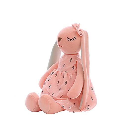 Herbests Plüschpuppe – niedliches Kaninchen mit Langen Ohren aus weichem Plüsch, ideal für Kinder – schlafend matt, 35 cm/Rosa von Herbests