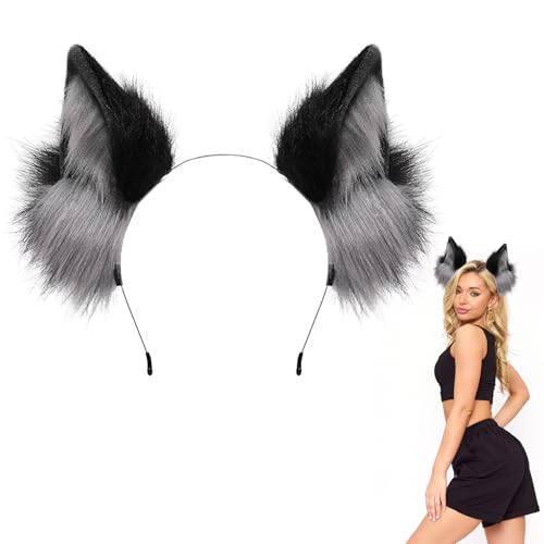 Herbst Katzenohren Haarreif Fuchs Wolf Ohren, Handgefertigtes Cosplay Kostüm Kopfbedeckung, Fuchs Kostüm für Fasching Karneval Party Zubehör Halloween Weihnachten Damen Männer Mädchen Herbst Katzenohren Haarreif Fuchs Wolf Ohren, Handgefertigtes Cosplay Kostüm Kopfbedeckung, Fuchs Kostüm für Fasching Karneval Party Zubehör Halloween Weihnachten Damen Männer Mädchen von Herbst