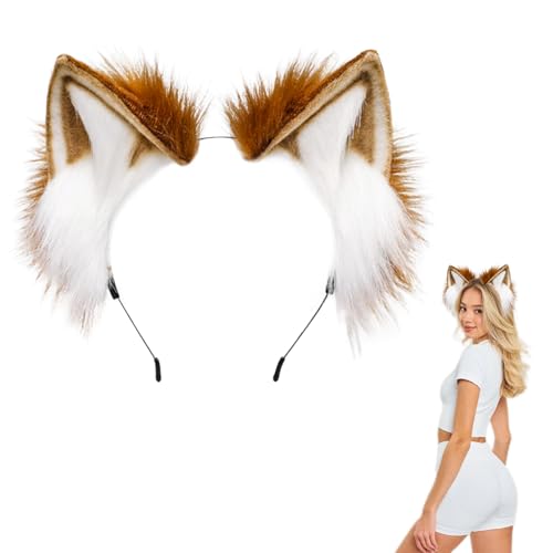 Herbst Katzenohren Haarreif Fuchs Wolf Ohren, Handgefertigtes Cosplay Kostüm Kopfbedeckung, Fuchs Kostüm für Fasching Karneval Party Zubehör Halloween Weihnachten Damen Männer Mädchen Herbst Katzenohren Haarreif Fuchs Wolf Ohren, Handgefertigtes Cosplay Kostüm Kopfbedeckung, Fuchs Kostüm für Fasching Karneval Party Zubehör Halloween Weihnachten Damen Männer Mädchen von Herbst