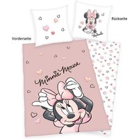 Disney 4478461050 - Minnie Mouse Bettwäsche, 80x80 cm + 135x200 cm, 100% Baumwolle von Herding