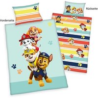 Paw Patrol 2632404063 - Flanell-Bettwäsche (Made in Green), 40x60 cm + 100x135 cm, 100% Baumwolle von Herding