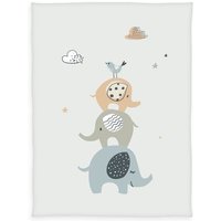 babybest® 1440261014 - Elephants Microfaserflausch-Decke, 75 x 100 cm, 100% Polyester von Herding