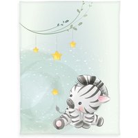 babybest® 1440269014 - Zebra Microfaserflausch-Decke, 75 x 100 cm, 100% Polyester von Herding