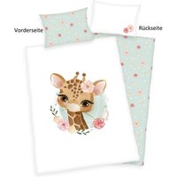 babybest® 2485228063 - Giraffe Bettwäsche (Made in Green), 40x60 cm + 100x135 cm, 100% Baumwolle von Herding