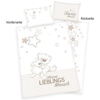 babybest® 2685208063 - Lieblingsmensch Flanell-Bettwäsche, 40x60 cm + 100x135 cm, 100% Baumwolle von Herding