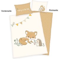 babybest® 2685233063 - Waldfreunde, Flanell-Bettwäsche (Made in Green), 40x60 cm + 100x135 cm, 100% Baumwolle von Herding