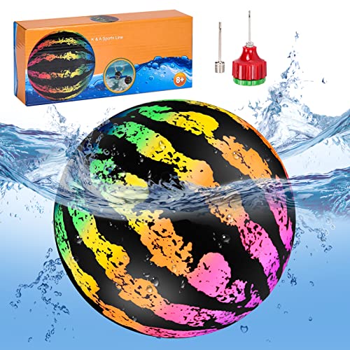 Herefun Strandball Wassermelone, 22 CM Wassermelonenball, Aufblasbare Wasserball, Aufblasbarer Wassermelonenball Strandball Schwimmball, unterwasserball, Wasserball Game Ball für Kinder Beach Pool von Herefun