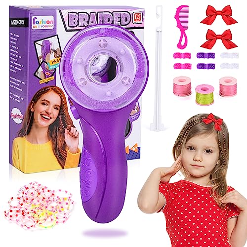 Herefun Automatic Hair Braider, Haarflechter Automatische für Kinder, DIY Flechten Frisur Werkzeug mit Haarschmuckperlen, Flechthilfe Haare Braider für Mädchen Geschenk Spielzeug 6-10 Jahr von Herefun