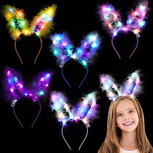 Herefun 6PCS Hasen Haarreif Leuchtendes Stirnband, LED Stirnband Bunt Leucht Hairband Stirnband Hasenohren, Easter Geburtstag Weihnachten Party Erwachsene Kinder Leucht Kopfstück Hairband Rabbit Ear Herefun 6PCS Hasen Haarreif Leuchtendes Stirnband, LED Stirnband Bunt Leucht Hairband Stirnband Hasenohren, Easter Geburtstag Weihnachten Party Erwachsene Kinder Leucht Kopfstück Hairband Rabbit Ear von Herefun