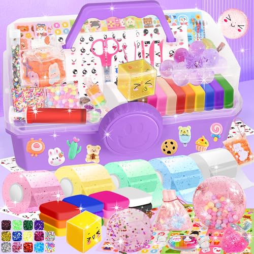 Herenear 64 Stücke Nano Tape Bubbles Set, Magie Nano Tape Set, Nano Doppelseitiges Klebeband, Blowing Bubble Tape mit Pailletten Aufkleber DIY Craft Decompression von Herenear