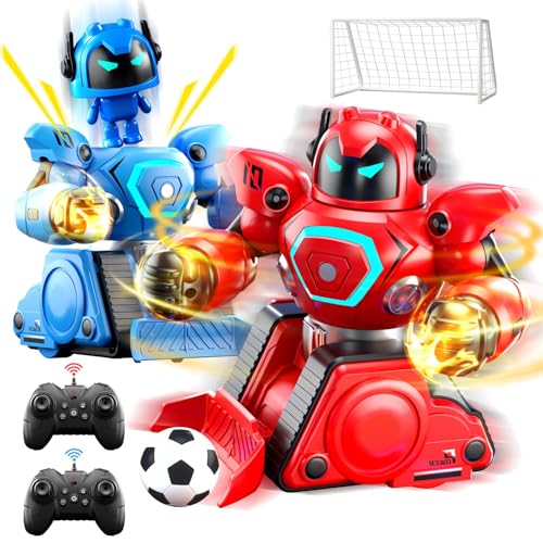Herenear Ferngesteuerte Roboter Kampf, 2 Stück RC Kampfroboter Spielzeug mit LED Licht und Musik, Ferngesteuertes Fußball Box Roboter, Geschenke für Jungen Mädchen Herenear Ferngesteuerte Roboter Kampf, 2 Stück RC Kampfroboter Spielzeug mit LED Licht und Musik, Ferngesteuertes Fußball Box Roboter, Geschenke für Jungen Mädchen von Herenear