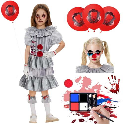 Herenear Halloween Horror Clown Kostüm-Outfits, Scary Kinderkostüm Kleidung, Costume für Kinder Mädchen Damen Herren Erwachsene Adult Karneval Party Cosplay Herenear Halloween Horror Clown Kostüm-Outfits, Scary Kinderkostüm Kleidung, Costume für Kinder Mädchen Damen Herren Erwachsene Adult Karneval Party Cosplay von Herenear