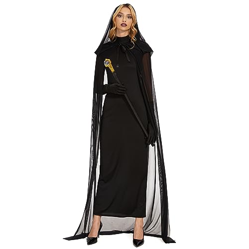 Herenear Halloween Kostüm Damen Geister, Halloween Umhang Damen, Geisterbraut Königin Kostüm, Böse Königin Umhang Abendkleid, Hexen Schwarze Robe für Halloween Fasching Karneval Vampir Zombie (XXL) Herenear Halloween Kostüm Damen Geister, Halloween Umhang Damen, Geisterbraut Königin Kostüm, Böse Königin Umhang Abendkleid, Hexen Schwarze Robe für Halloween Fasching Karneval Vampir Zombie (XXL) von Herenear