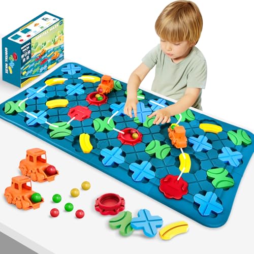Herenear Logischer Straßenbauer Brettspiele für Kinder 4 5 6 7 8 Jahre, 76 x 38 cm Großes Labyrinth Puzzle Logikspiel Brett mit 2 x Rückzugsbagger, Geschenke Kinderspielzeug ab 4 Jahre Jungen Mädchen Herenear Logischer Straßenbauer Brettspiele für Kinder 4 5 6 7 8 Jahre, 76 x 38 cm Großes Labyrinth Puzzle Logikspiel Brett mit 2 x Rückzugsbagger, Geschenke Kinderspielzeug ab 4 Jahre Jungen Mädchen von Herenear