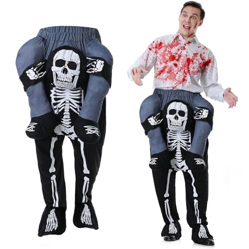 Herenear Skelett Huckepack Kostüm für Erwachsene, Halloween Costumes Huckepack, Bequem Aufsitzkostüm Skelett Huckepack für Halloween Karneval Damen Herren Unisex Kostüm Herenear Skelett Huckepack Kostüm für Erwachsene, Halloween Costumes Huckepack, Bequem Aufsitzkostüm Skelett Huckepack für Halloween Karneval Damen Herren Unisex Kostüm von Herenear