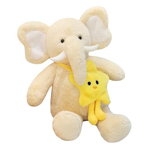 Elefant Kuscheltier mit Stern Tasche, groß Elefant Plüschtier Stofftier, weich Spielzeug kuschelige Plüschel Puppe,Geburtstag Geschenk für Kinder, Baby, Mädchen und Jungen (35cm) von Herfair