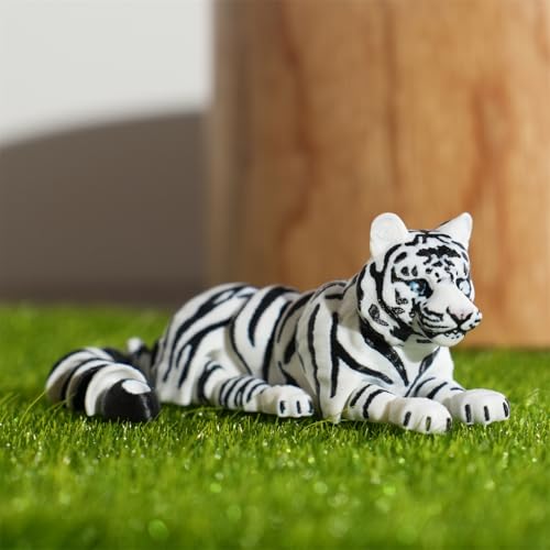 Herfair 3D Gedruckte Tiger Figuren 3D Tiere Spielzeug mit Flexible Gelenke Fidget Toys Ornament Realistische Tiger Schreibtisch Deko Geschenke von Herfair