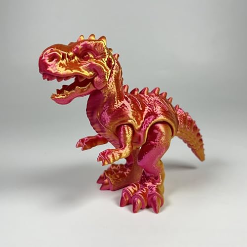 Herfair Dinosaurier Spielzeug 3D Gedrucktes Tyrannosaurus Rex Figuren mit Flexible Gelenke Dino Spielzeug Desktop Dekor Ornament Geschenke für Kinder (D) von Herfair
