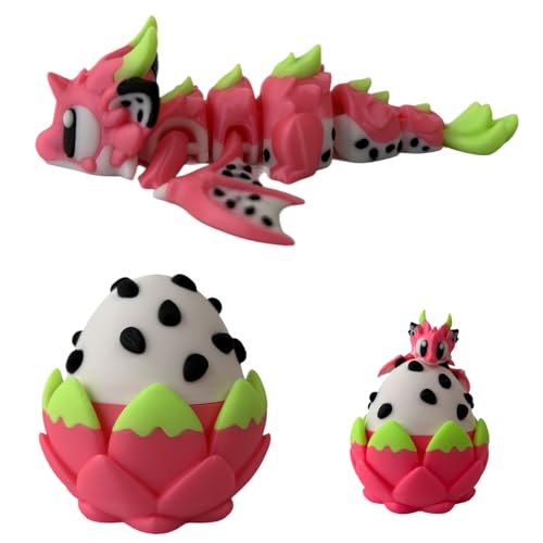 Herfair Drachenei mit Drache 3D Gedruckter Drache Im Ei Kawaii Drachenfrucht Drachen Spielzeug mit Flexiblen Gelenken Kreativität Geschenke für Kinder von Herfair