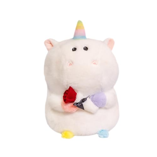 Herfair Einhorn Plüschtier mit Rose, Einhorn Kuscheltier Plüsch Regenbogen Einhorn Plüschtier Einhorn Stofftier Niedliches Einhorn Spielzeug Plüsch Mädchen (33cm) von Herfair