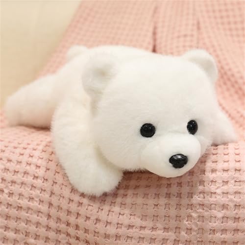 Herfair Eisbär Kuscheltier, Weiß Bär Plüschtier zum Kuscheln & Spielen, Kawaii Deko Plushie Puppen Stofftier Geschenke für Kinder (55 cm) von Herfair