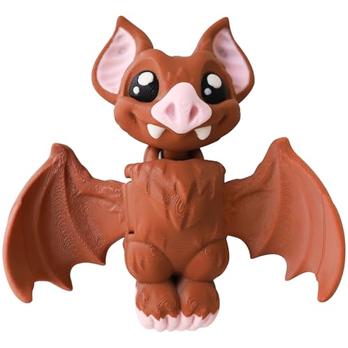 Herfair Fledermaus Spielzeug, 3D Gedruckter Fledermaus Figuren mit Bewegliche Gelenke, Schreibtisch Halloween Deko Ornamente Geschenke von Herfair