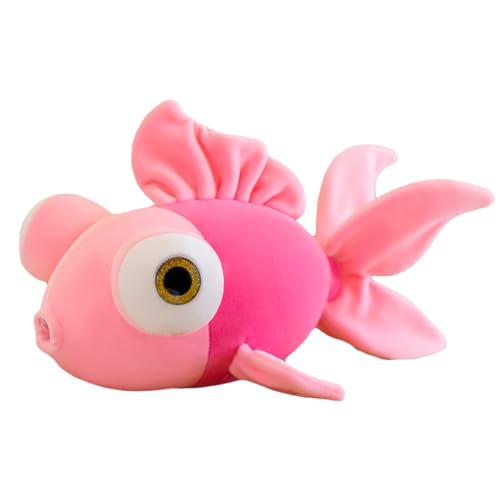 Herfair Goldfisch Plüschtier Kuscheltiere Goldfisch Stofftier Kopfkissen Puppe Wurfkissen Kuscheltier Geschenk (Rosa,35cm) von Herfair
