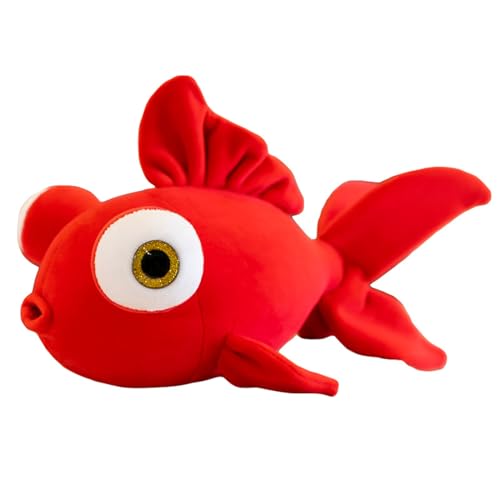 Herfair Goldfisch Plüschtier Kuscheltiere Goldfisch Stofftier Kopfkissen Puppe Wurfkissen Kuscheltier Geschenk (Rot,35cm) von Herfair